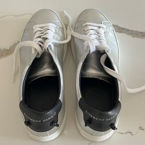 Mens Givenchy Colorblock Leather Sneaks - Silver
